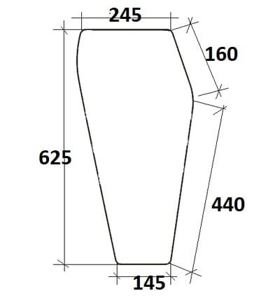 szyba przednia dolna prawa do ciągnika Deutz-Fahr - 04398764