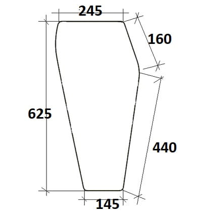 szyba przednia dolna prawa do ciągnika Deutz-Fahr - 04398764