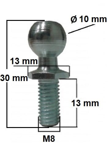 Sworzeń kulisty siłownika M8/10