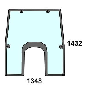 Szyba przednia do ciągnika John Deere L155222, L157582, L166875, L173349, L166877