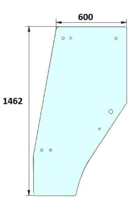 Szyba drzwi lewe do ciągnika Landini 3547695M1