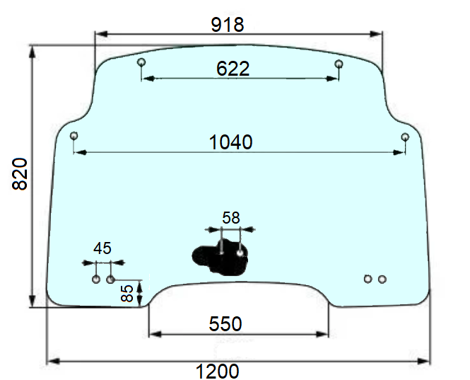 Szyba przednia do ciągnika Case, New Holland, Steyr - 84218213