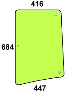 Szyba boczna do ciągnika John Deere ER047311