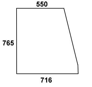 szyba drzwi górna do ciągnika Steyr - 134171005