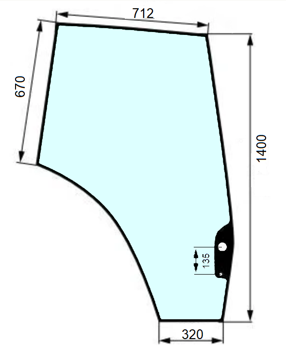 Szyba drzwi prawe do ciągnika Valtra, Valmet V36297810
