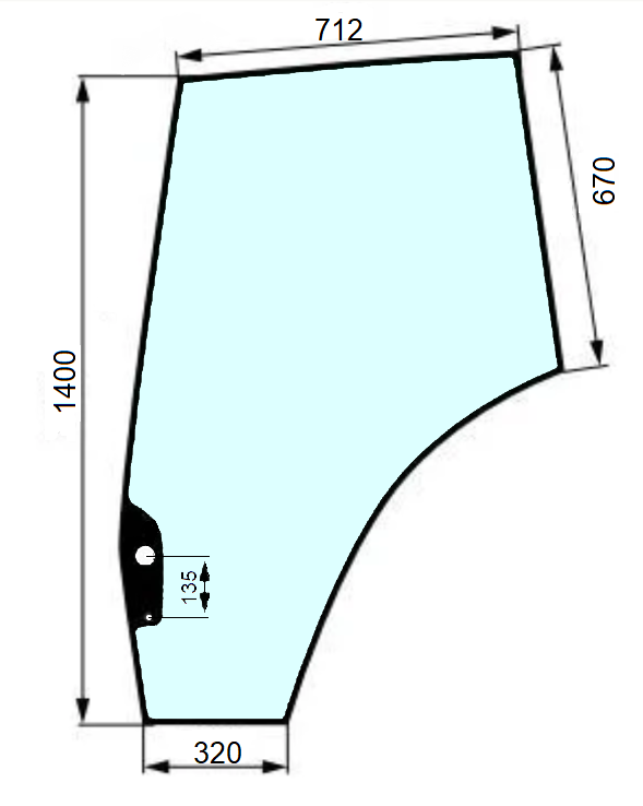 Szyba drzwi lewe do ciągnika Valtra, Valmet V36268510