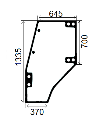Szyba drzwi lewe do ciągnika Deutz Agroprima, Agroxtra, DX3 04400340