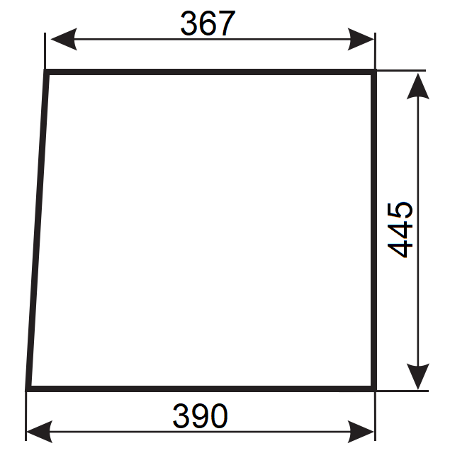 Szyba przednia dolna lewa, prawa do ciągnika Zetor 69117948 (207)