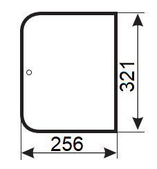 Szyba tylna dolna z otworem do ciągnika Zetor 70117974 (361)