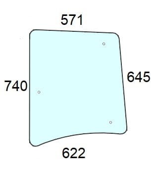 Szyba boczna lewa do ciągnika Zetor Crystal, Super, Proxima, Forterra 53369045