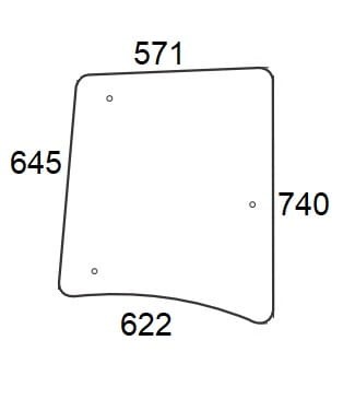 Szyba boczna prawa do ciągnika Zetor Crystal, Super, Proxima, Forterra 53369046