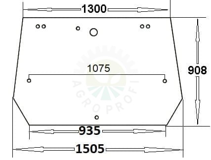 Szyba tylna do ciągnika Case, Fiat, Ford, New Holland - 82014988, 82005316
