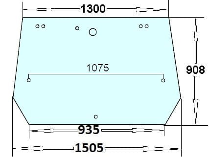 Szyba tylna do ciągnika Case, Fiat, Ford, New Holland - 82014988, 82005316