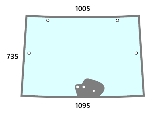 Szyba przednia  do ciagnika Deutz-Fahr, Lamborghini, Same, Hurlimann - 00168529010