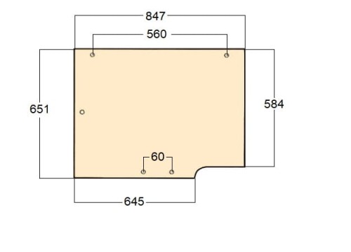 Szyba tylna do ciągnika Case - 126317A2