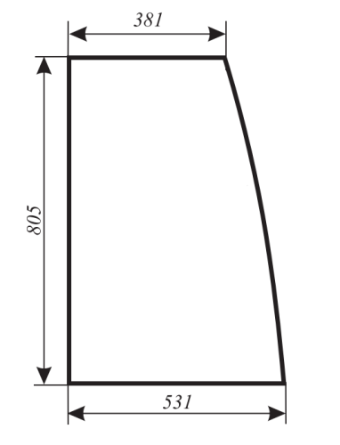 Szyba boczna lewa, prawa do ciągnika Pronar 320A (717)