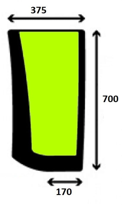 Szyba przednia dolna lewa do ciągnika Case, New Holland, Steyr - 84218212