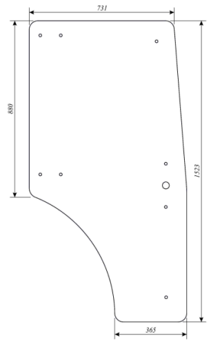 Szyba drzwi lewa, prawa do ciągnika Zetor Ogrodnik 5243