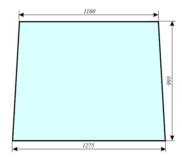 Szyba przednia do ciągnika Renault, Claas 6005028926