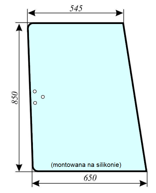Szyba boczna do ciągnika Renault, Claas 7700016530