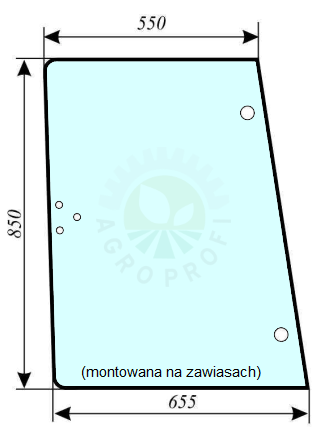 Szyba boczna do ciągnika Renault, Claas 7700054047