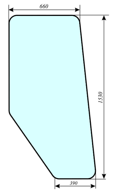 Szyba drzwi prawe do ciągnika Renault 7700017132
