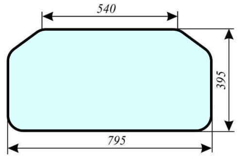 Szyba tylna dolna do ciągnika Renault 7700007528