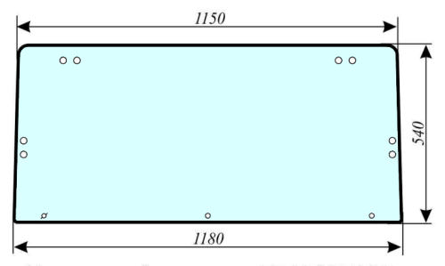 Szyba tylna górna łamana do ciągnika Renault, Claas 7700687192