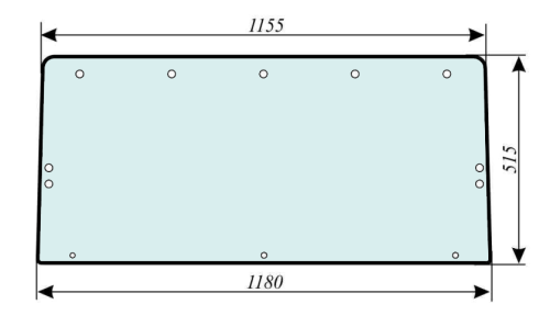 Szyba tylna ramka łamana do ciągnika Claas, Renault 7700008225
