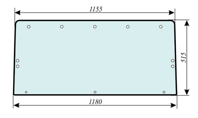 Szyba tylna ramka łamana do ciągnika Claas, Renault 7700008225
