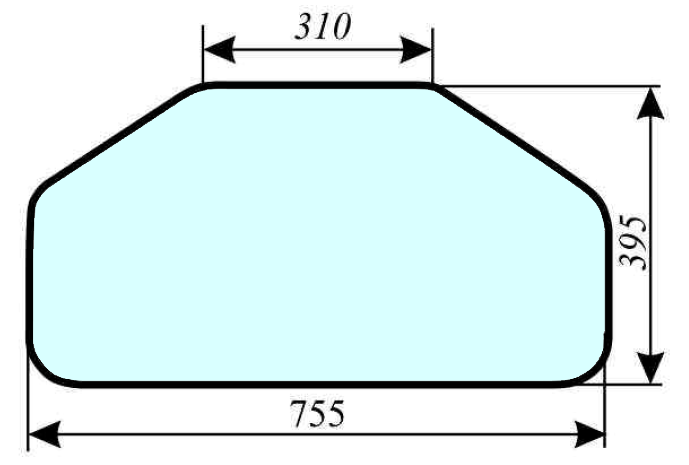 Szyba tylna dolna do ciągnika Renault 7700017136