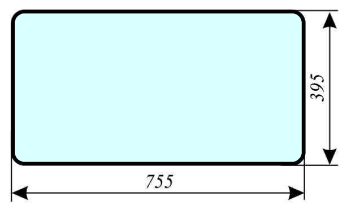 Szyba tylna dolna do ciągnika Renault, Claas 7700020507