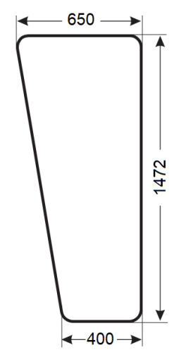 Szyba boczna lewa przednia do kombajnu Bizon, Bizon Rekord 58 (277a)