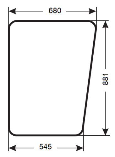Szyba boczna prawa górna otwierana do kombajnu Bizon, Bizon Rekord 58 (279B)