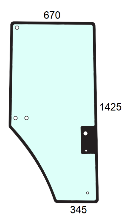 Szyba drzwi prawe do ciągnika John Deere R131164