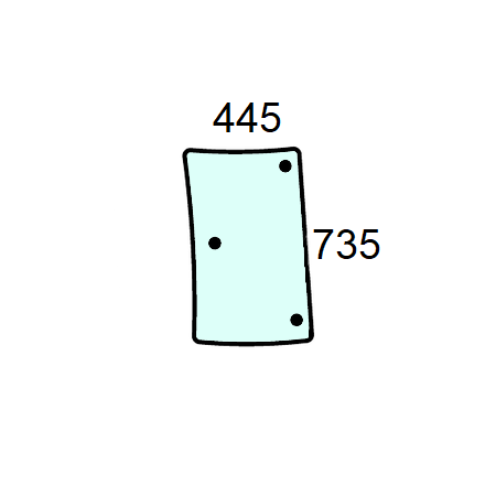 Szyba boczna lewa do ciągnika Kubota 3C59170532