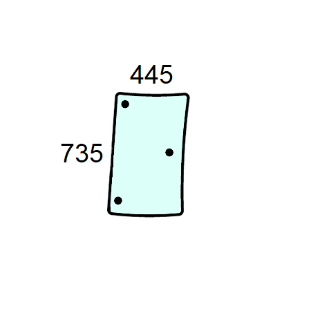 Szyba boczna prawa do ciągnika Kubota 3C59170542