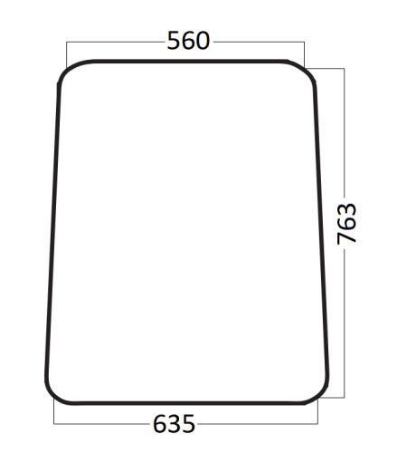 Szyba boczna stała lewa, prawa do ciągnika Belarus MTZ-82 (045)
