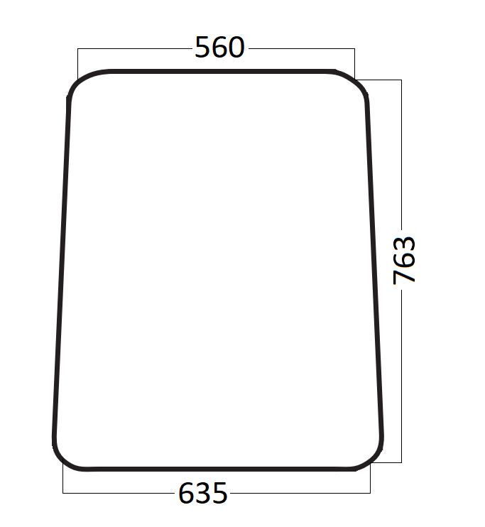 Szyba boczna stała lewa, prawa do ciągnika Belarus MTZ-82 (045)