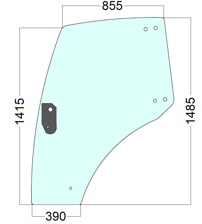 Szyba drzwi lewe do ciągnika Lindner - 3204504