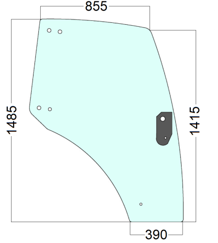 Szyba drzwi prawe do ciagnika Lindner - 3204505