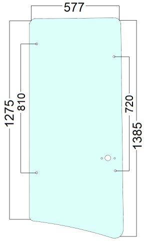 Szyba boczna 7 otworów koparko-ładowarka CAT 164-1064, 164-1065