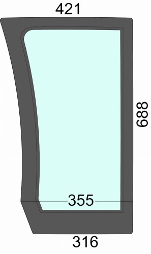 Szyba przednia dolna lewa do ciągnika Deutz, Hurlimann, Lamborghini, Same - 205769010