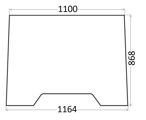 Szyba przednia do ciągnika Renault 7701350787