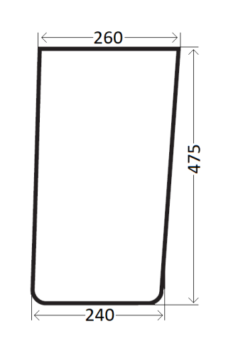 Szyba przednia dolna lewa, prawa do ciągnika Renault 7701350552