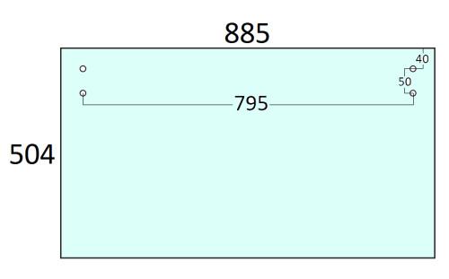 Szyba tylna dolna koparko-ładowarka CAT 8Y7262, 164-1304