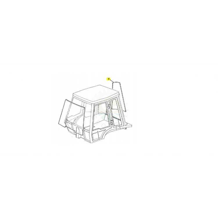 Szyba tylna narożna prawa laminowana koparko-ładowarka JCB 827/30482, 827/30448
