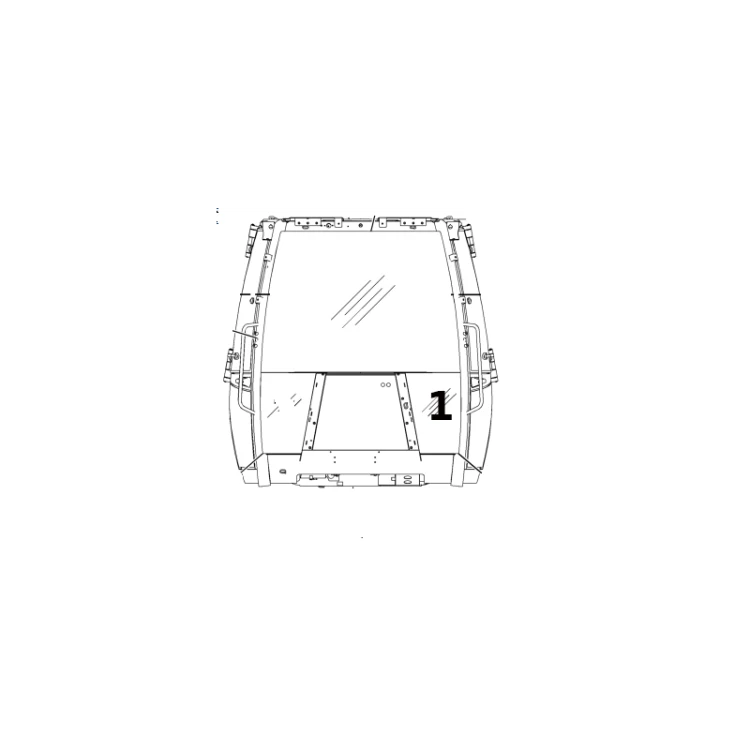 Szyba przednia dolna lewa laminowana koparko-ładowarka CAT 205-9605