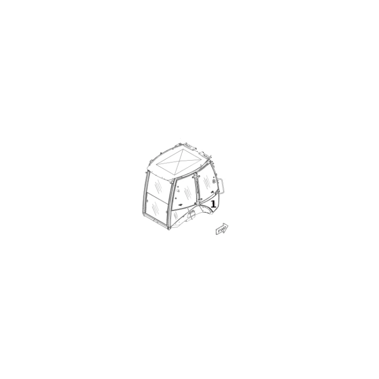 Szyba drzwi dolna prawa koparko-ładowarka CAT 205-9598