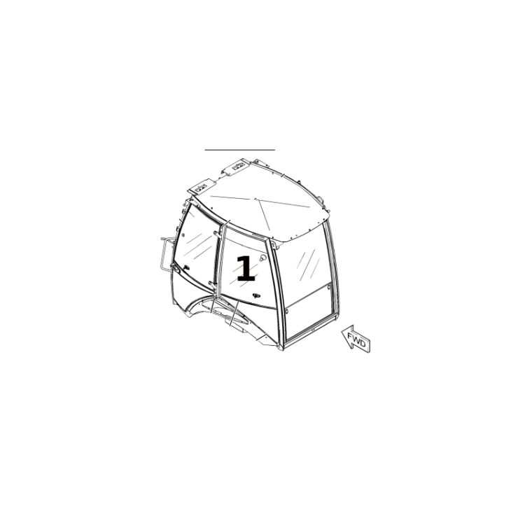 Szyba boczna lewa koparko-ładowarka CAT 205-9621